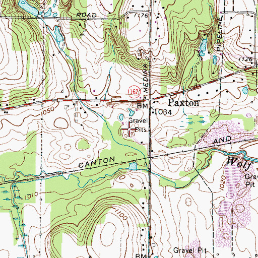 Topographic Map of Greenleaf County Park, OH