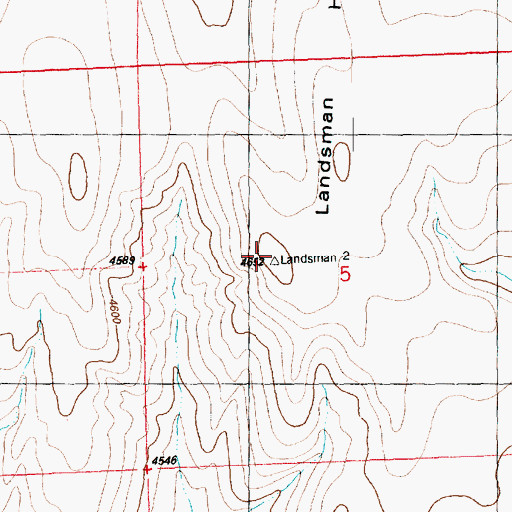 Topographic Map of Landsman Hill, CO