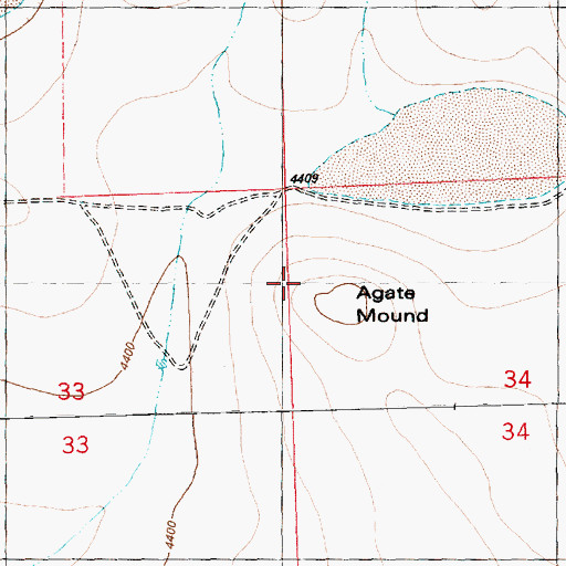 Topographic Map of Agate Mound, CO