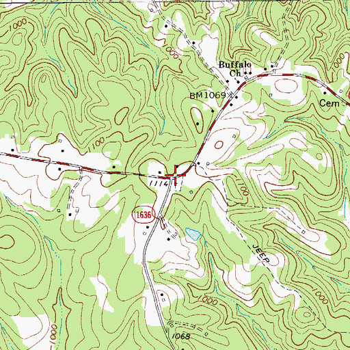 Topographic Map of Buffalo, NC