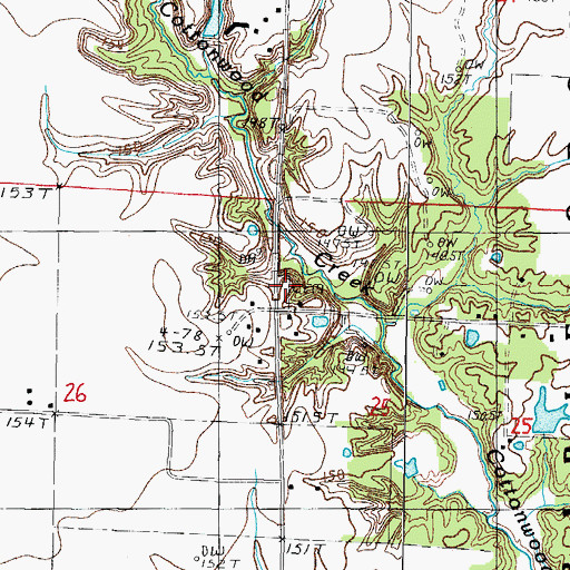 Topographic Map of Brooks Cemetery, IL