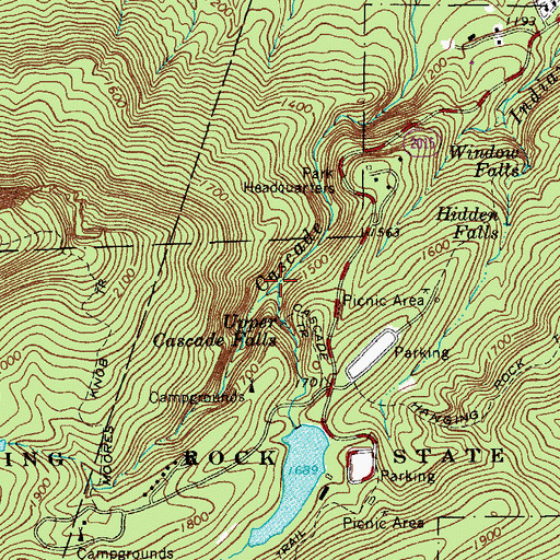 Topographic Map of Camp Creek, NC