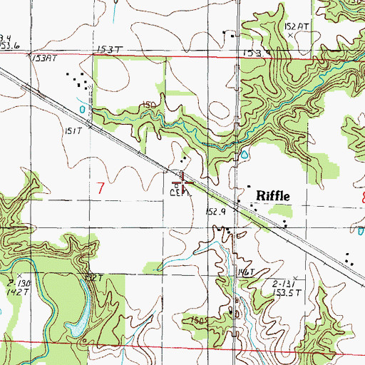 Topographic Map of Brown Cemetery, IL