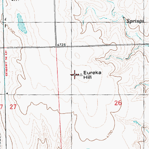 Topographic Map of Eureka Hill, CO