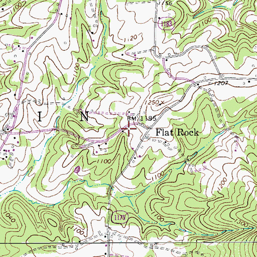 Topographic Map of Flat Rock School (historical), NC