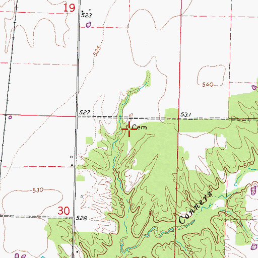 Topographic Map of Edwards Family Cemetery, IL