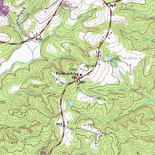 Topographic Map of Friendship Institute (historical), NC