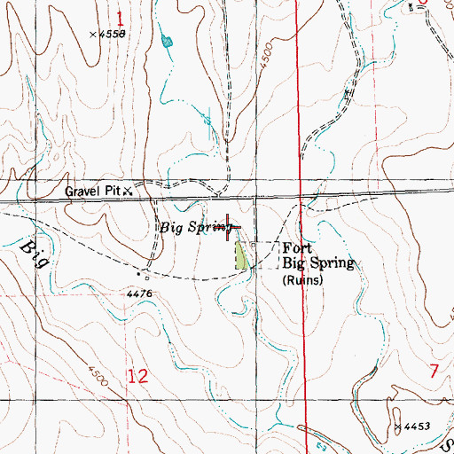 Topographic Map of Big Spring, CO