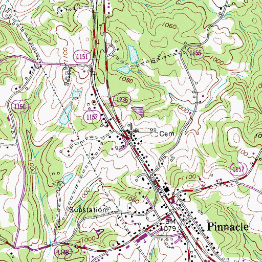 Topographic Map of Shiloh Baptist Church, NC