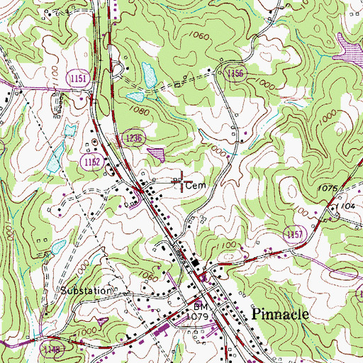Topographic Map of Shiloh Cemetery, NC