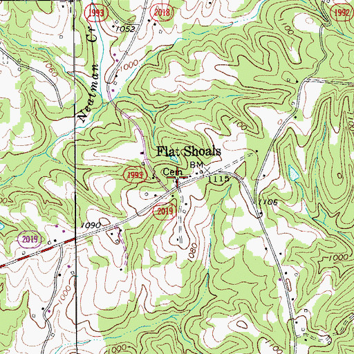 Topographic Map of Bethel Church, NC
