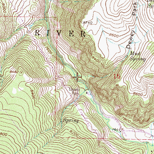 Topographic Map of Dewey Park Gulch, CO