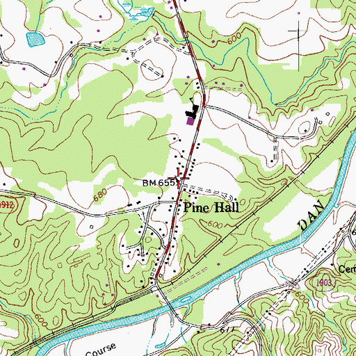 Topographic Map of Pine Hall United Methodist Church, NC