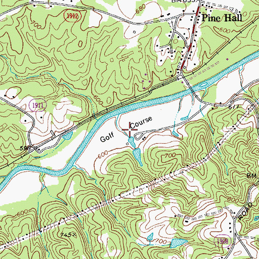 Topographic Map of Riverview Golf Course, NC