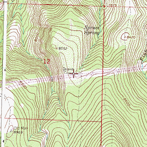 Topographic Map of Quaker Corral, CO