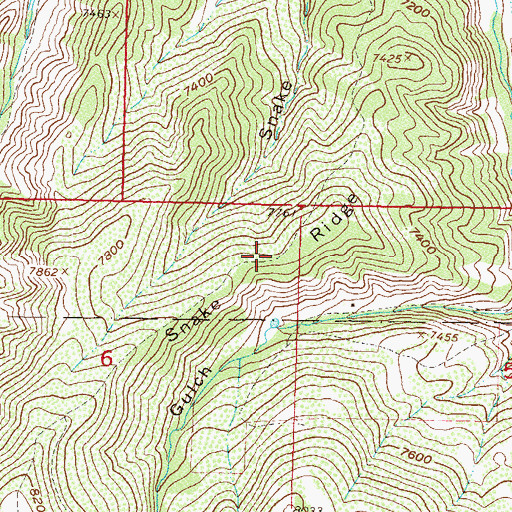 Topographic Map of Snake Ridge, CO