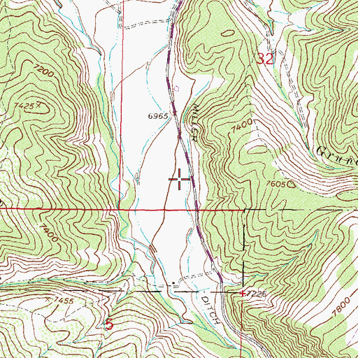 Topographic Map of Miller Ditch, CO