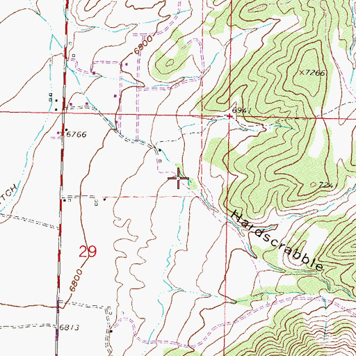 Topographic Map of Grundell Creek, CO