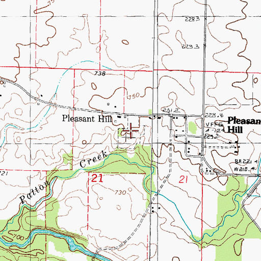 Topographic Map of Pleasant Hill Cemetery, IL