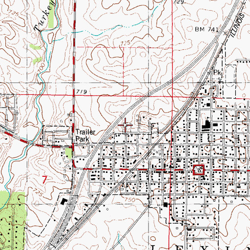 Topographic Map of Scrogin Cemetery, IL