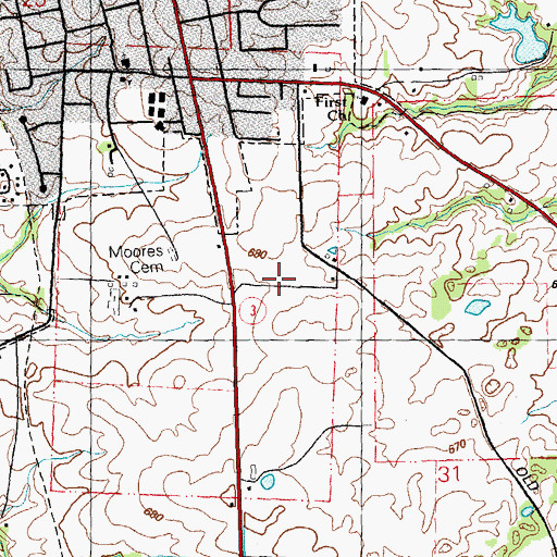 Topographic Map of Precinct 33 Election Precinct, IL