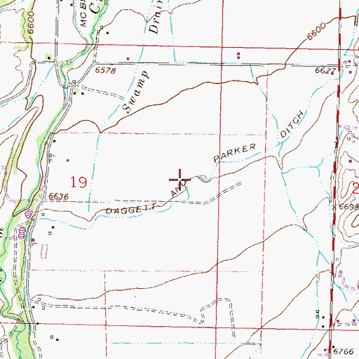 Topographic Map of Daggett and Parker Ditch, CO