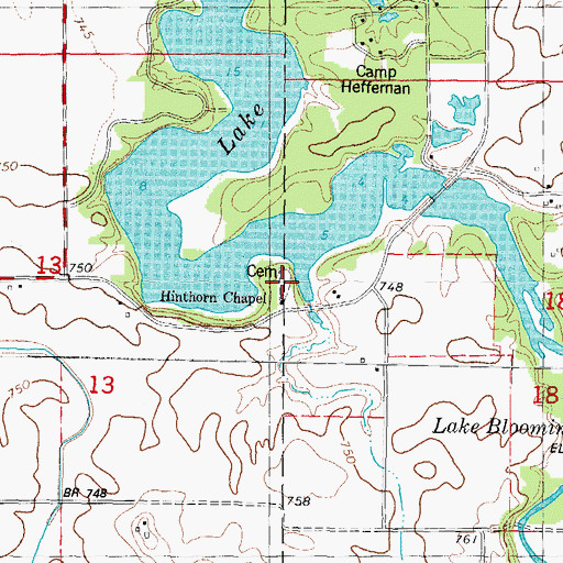 Topographic Map of Hinthorn Cemetery, IL