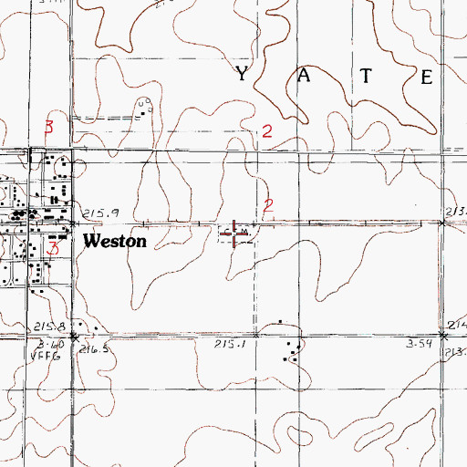 Topographic Map of Weston Cemetery, IL