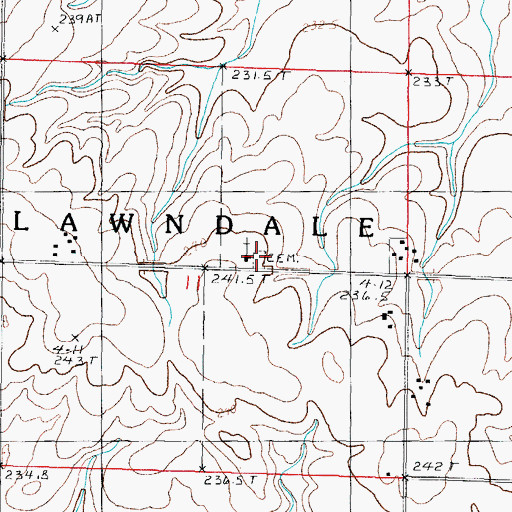 Topographic Map of Immanuel Lutheran Church Cemetery, IL