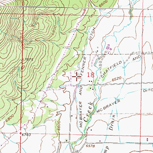 Topographic Map of McBrayer and Fenner Ditch, CO