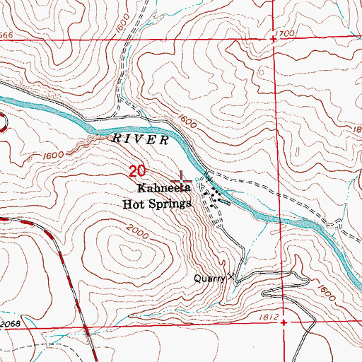 Topographic Map of Kahneeta Hot Spring, OR