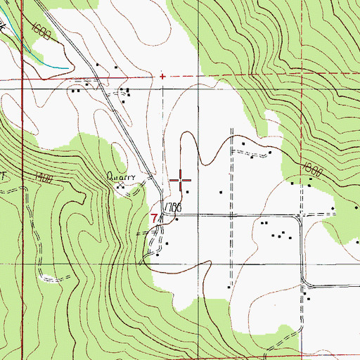 Topographic Map of Crooked Finger Prairie, OR