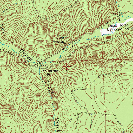 Topographic Map of Clear Spring Recreation Site, OR