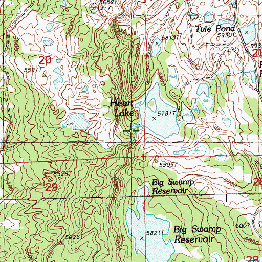 Topographic Map of Heart Lake Recreation Site, OR