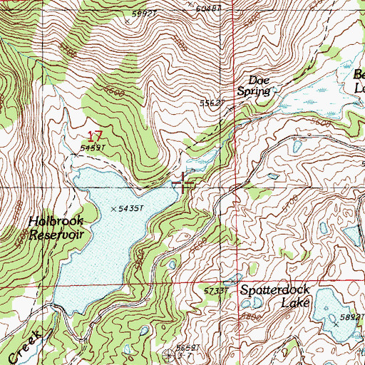 Topographic Map of Holbrook Reservoir Recreation Site, OR