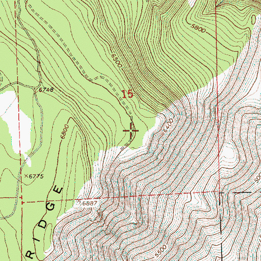 Topographic Map of Ponderosa Paraglide Launch Area, OR