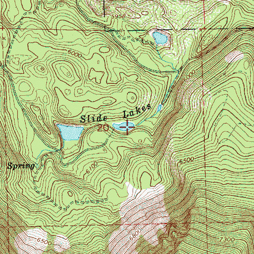 Topographic Map of Slide Lake Recreation Site, OR