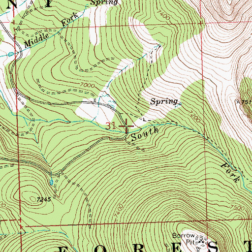Topographic Map of South Fork Crooked Creek Horse Camp, OR