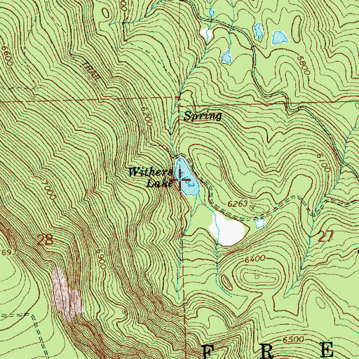 Topographic Map of Withers Lake Recreation Site, OR