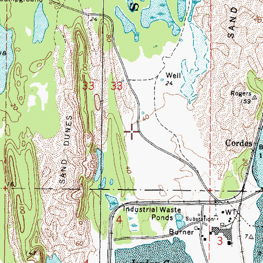 Topographic Map of Horsfall Recreation Site, OR