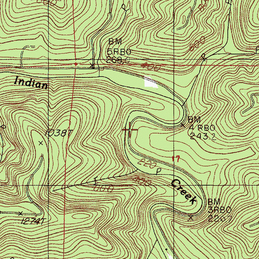 Topographic Map of Indian Creek Recreation Site (historical), OR