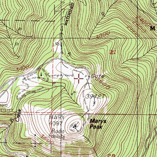 Topographic Map of Marys Peak Observation Point, OR