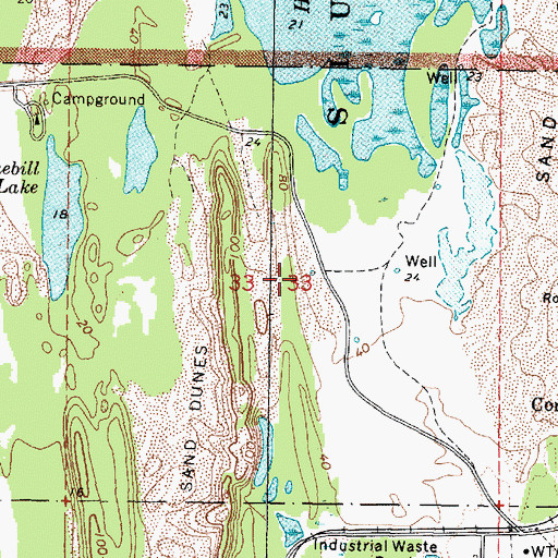 Topographic Map of Sandtrack Recreation Site, OR