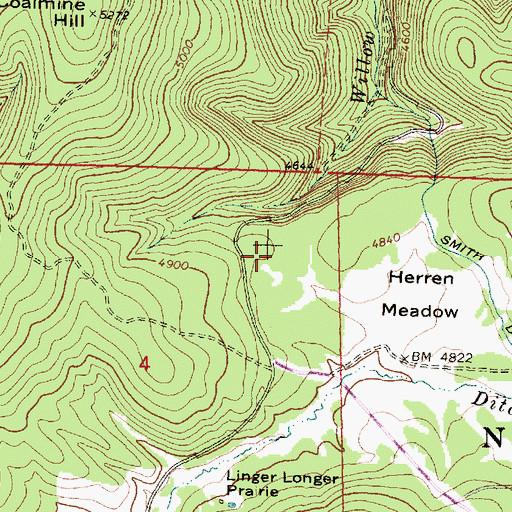 Topographic Map of Coalmine Hill Recreation Site, OR