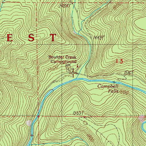 Topographic Map of Boulder Annex Recreation Site, OR