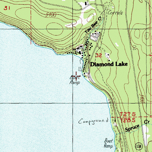 Topographic Map of North End Boat Ramp, OR