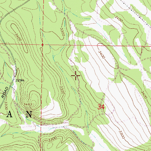 Topographic Map of Blue Mountain Crossing Sno-Park, OR