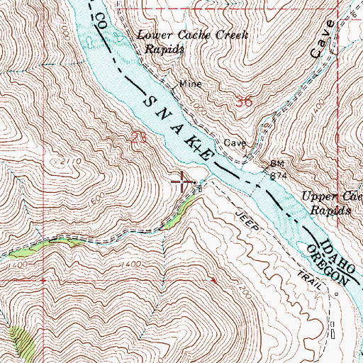 Topographic Map of Cache Creek Ranch Recreation Site, OR
