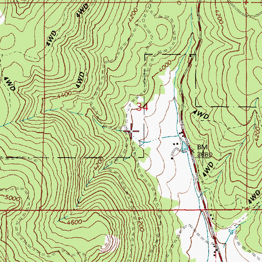 Topographic Map of Catherine Summit Sno-Park, OR