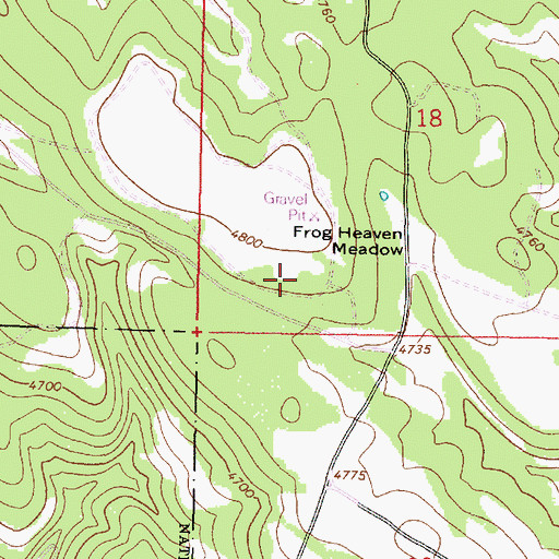 Topographic Map of Frog Heaven Recreation Site, OR